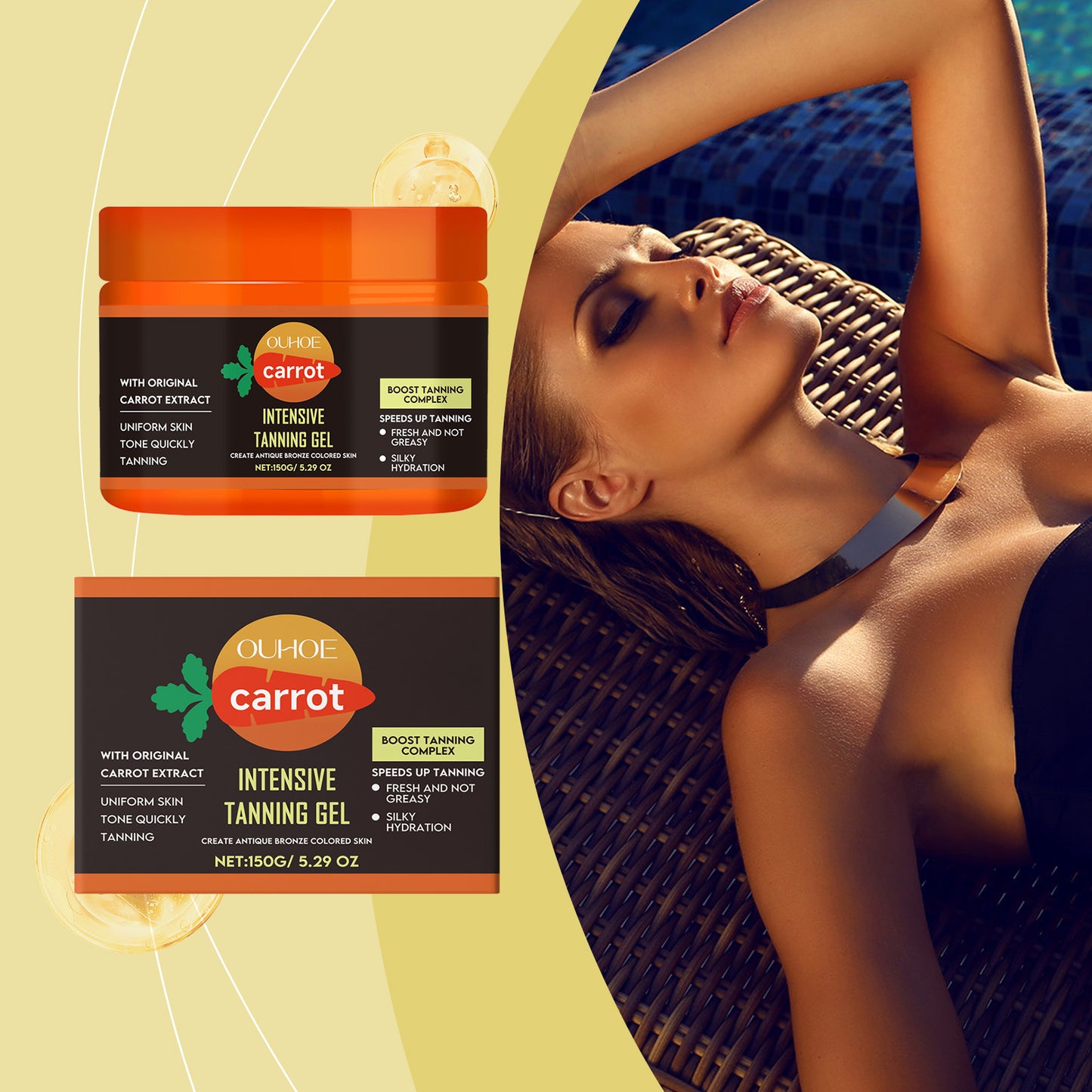 Carrot Tanning Gel – Natural Golden Glow & Deep Hydration
